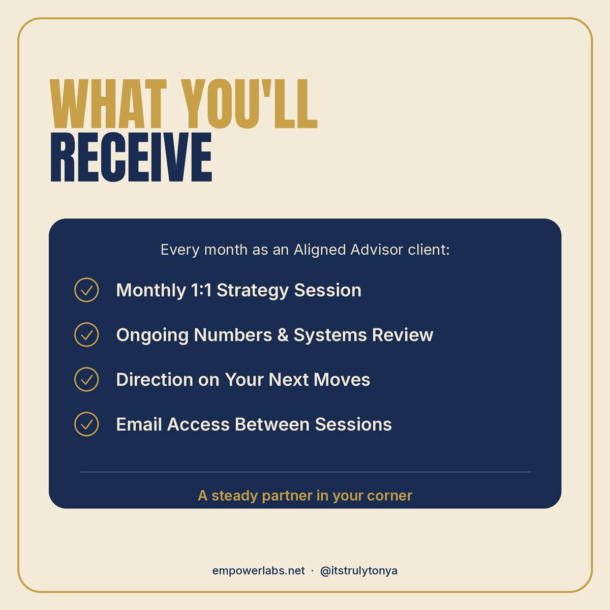 The Aligned Advisor: From $750/Month (3-Month Minimum)