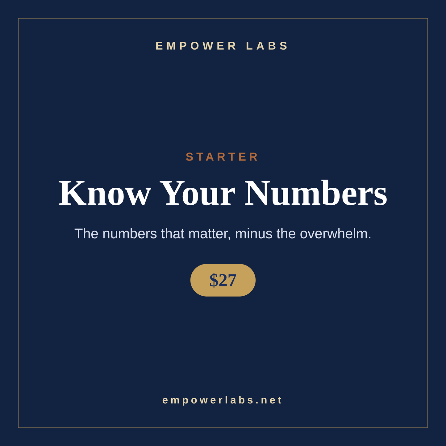Know Your Numbers Starter