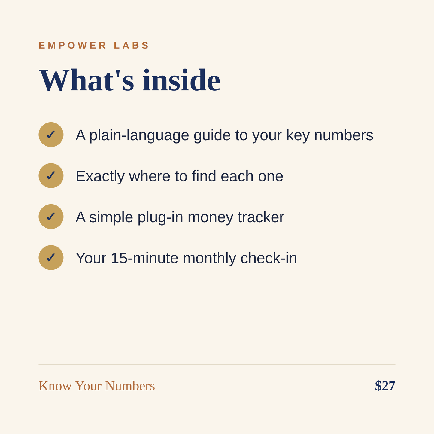 Know Your Numbers Starter