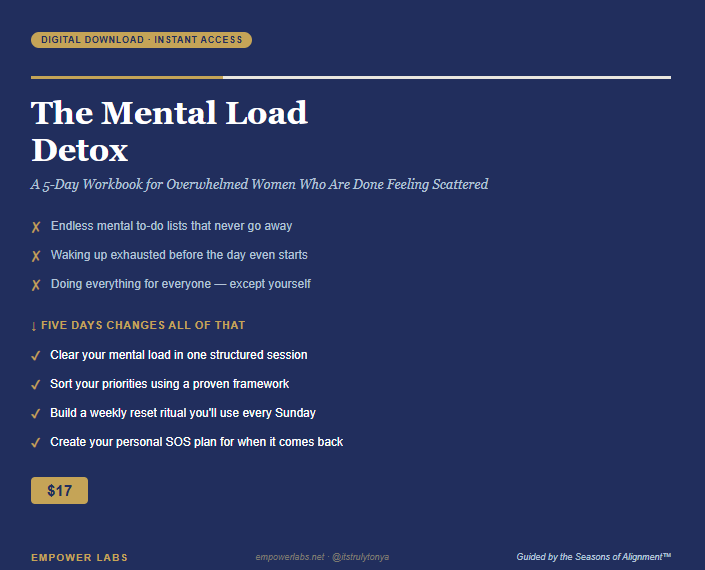The Mental Load Detox — 5-Day Workbook for Overwhelmed Women