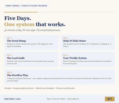 The Mental Load Detox — 5-Day Workbook for Overwhelmed Women