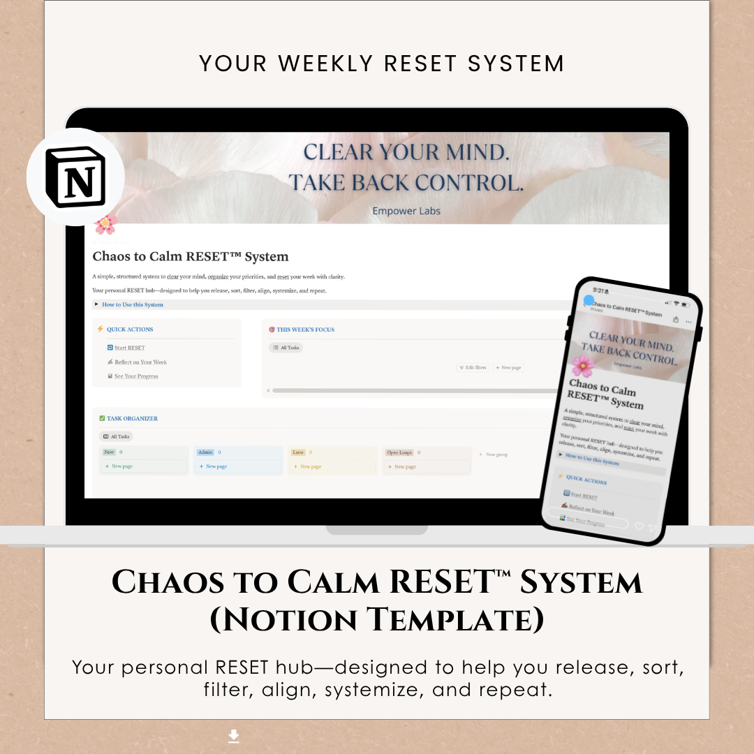 Chaos to Calm RESET™ System (Notion Template)
