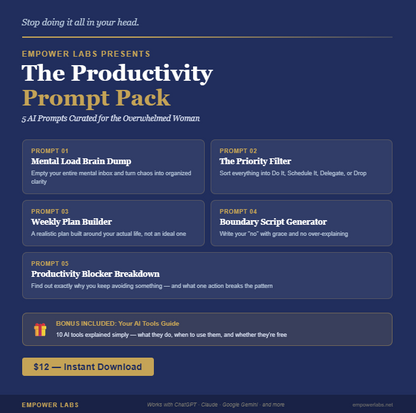 The Productivity Prompt Pack — 5 AI Prompts for the Overwhelmed Woman