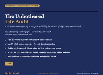 The Unbothered Life Audit — Self-Assessment & 90-Day Action Plan