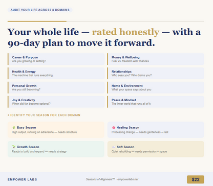 The Unbothered Life Audit — Self-Assessment & 90-Day Action Plan